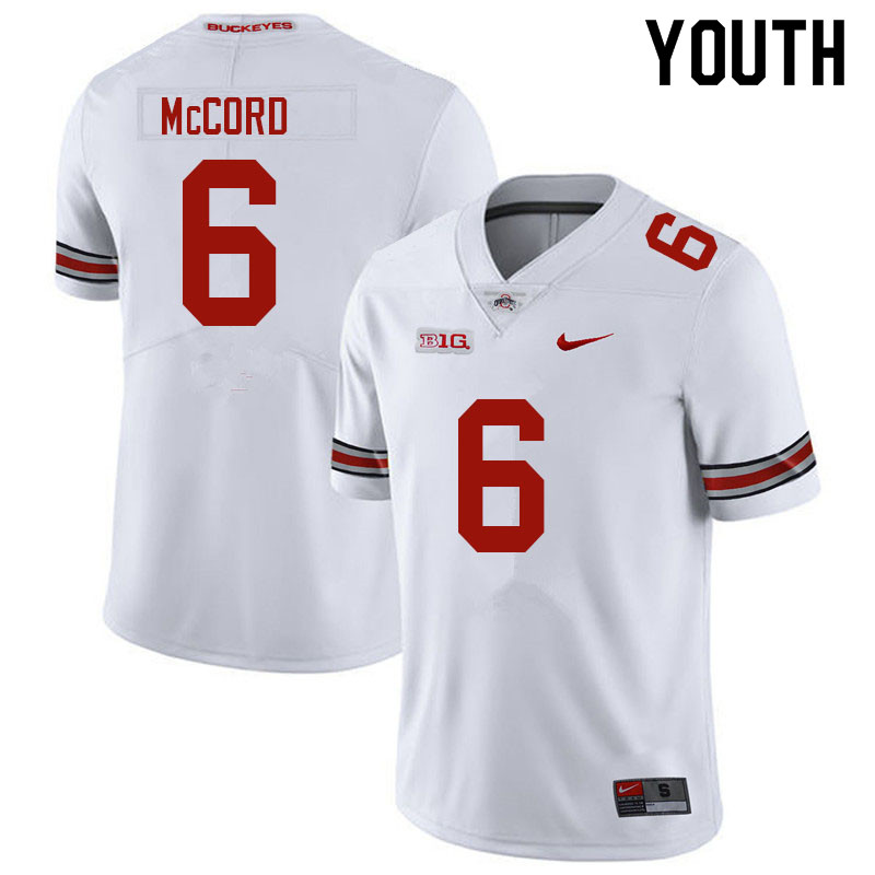 Ohio State Buckeyes Kyle McCord Youth #6 White Authentic Stitched College Football Jersey
